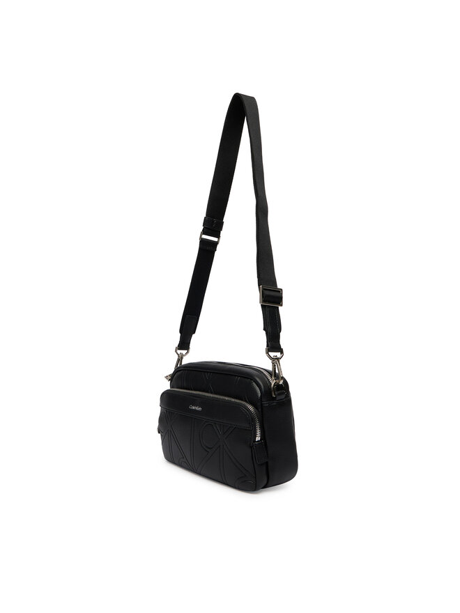 Calvin Klein Umhängetasche Calvin Klein Emblem Aop Emboss Camera Bag LV04D3330G Schwarz