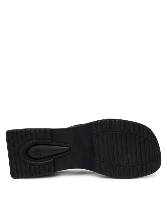 Calvin Klein Jeans Japonke Calvin Klein Jeans Sq Low Wedge Sandal Stitch YW0YW01716 Črna