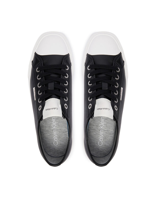 Calvin Klein Sneakers aus Stoff Calvin Klein Vulc Lace Up Low Lth HW0HW03077 Schwarz