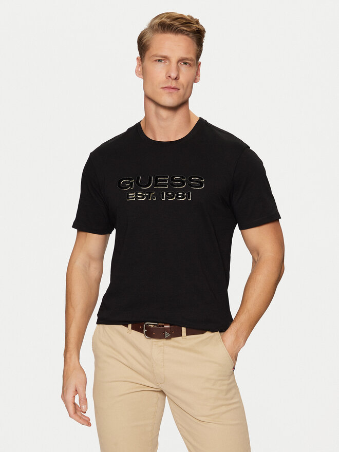 Guess Guess Marškinėliai M5RI50 K9RM1 Juoda Regular Fit