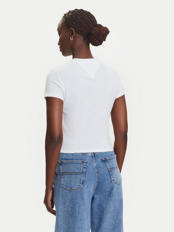 Tommy Jeans Tommy Jeans Marškinėliai Heart DW0DW21390 Balta Slim Fit