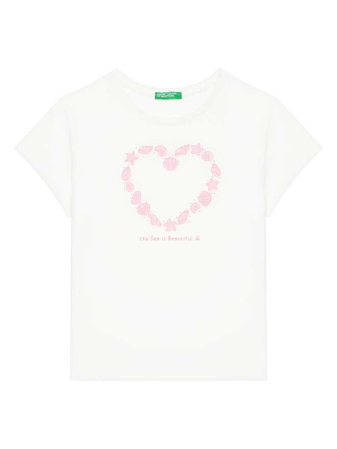 United Colors Of Benetton United Colors Of Benetton Marškinėliai 3JERG10J3 Balta Regular Fit