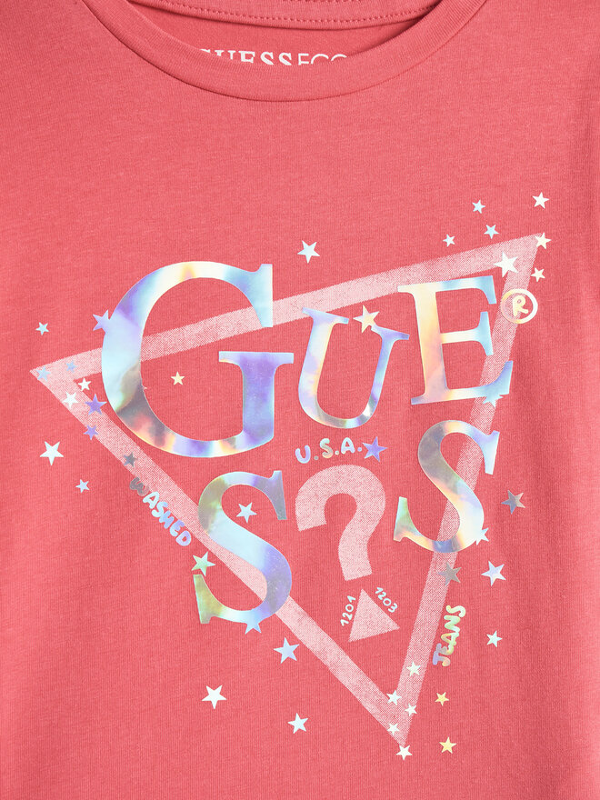 Guess Guess Marškinėliai K5RI00 K6YW4 Rožinė Regular Fit