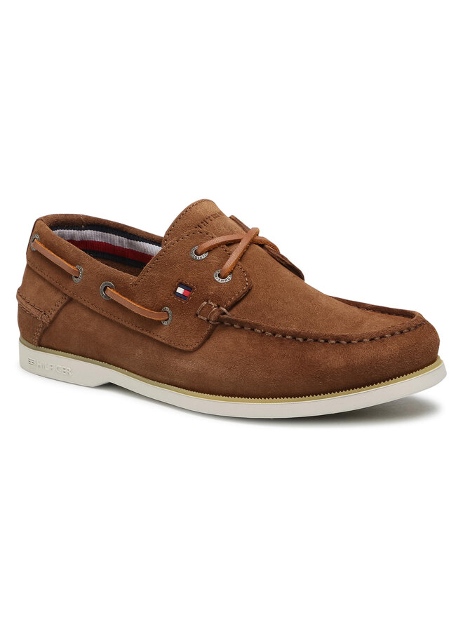 Tommy Hilfiger Мокасини Tommy Hilfiger Classic Suede Boat Shoe FM0FM02736 Коричневий