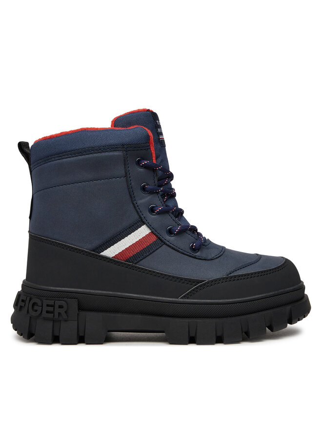 Tommy Hilfiger Outdoorová obuv Tommy Hilfiger Stripes Fur Boot T3X5-33713-1487 S Tmavomodrá