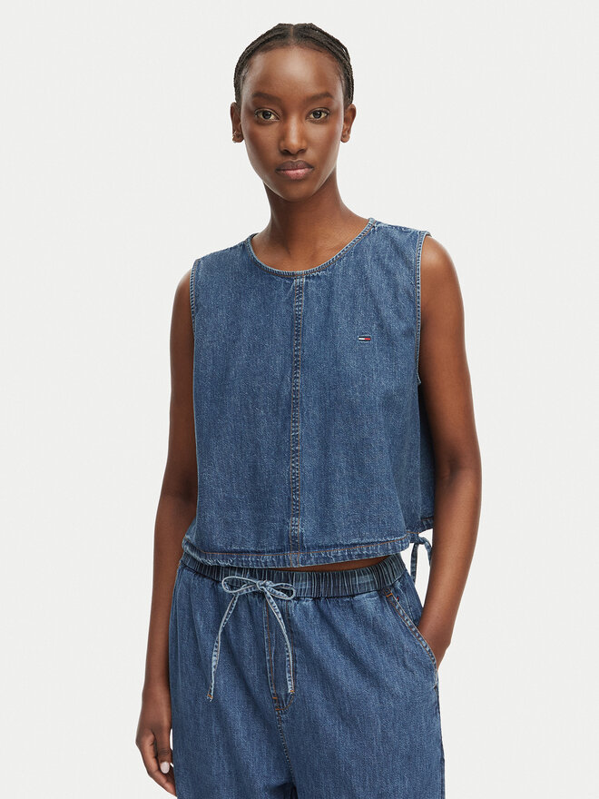 Tommy Jeans Tommy Jeans Top DW0DW22609 Blau Regular Fit