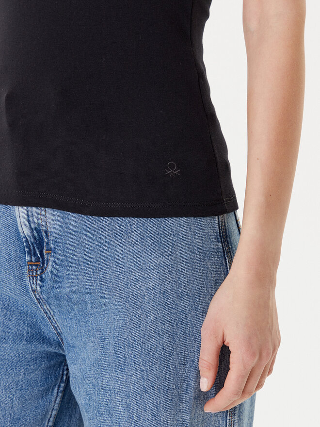 United Colors Of Benetton United Colors Of Benetton Top 3GA2DH010 Schwarz Slim Fit