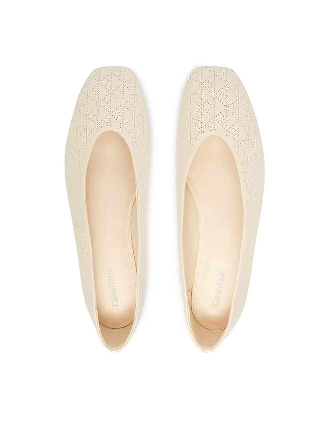 Calvin Klein Ballerinas Calvin Klein Square Ballerina Aop Lth HW0HW02936 Beige