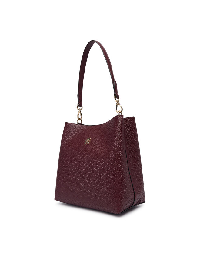 Tommy Hilfiger Handtasche Tommy Hilfiger Th Icon Shoulder Bag Mono AW0AW19000 Dunkelrot