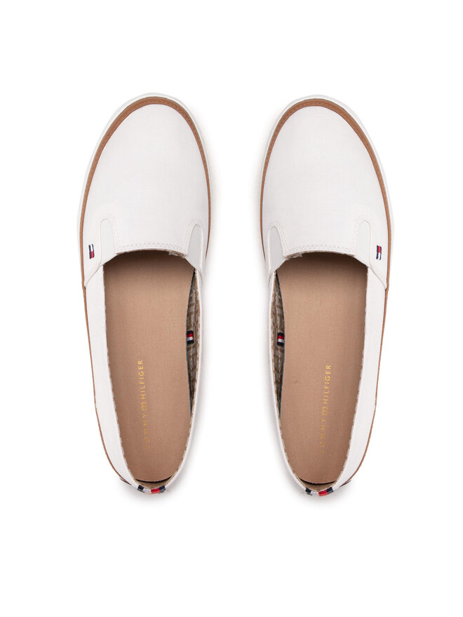 Tommy Hilfiger Sneakers aus Stoff Tommy Hilfiger Iconic Kesha Slip On FW0FW01656 Weiß