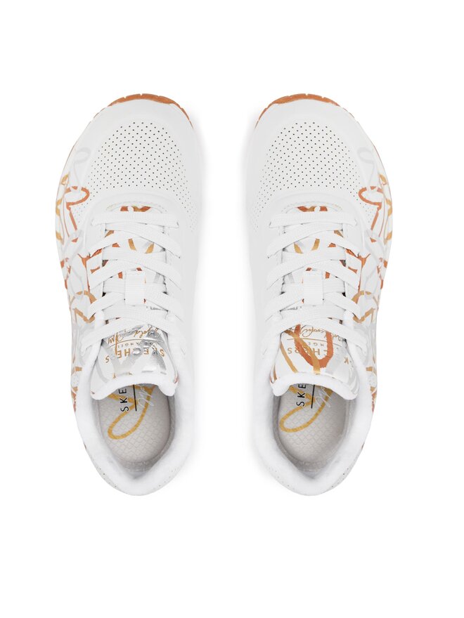Skechers Sneakersy Skechers Uno Metallic Love 155523/WTGD Biela
