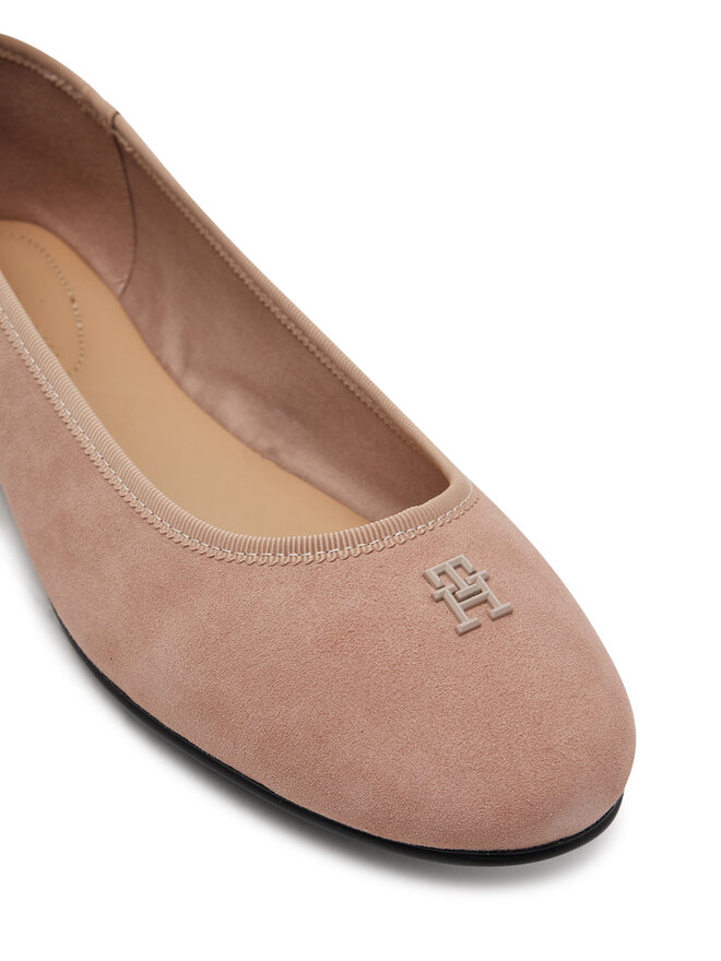 Tommy Hilfiger Baleriny Tommy Hilfiger Th Hardware Suede Ballerina FW0FW08655 Beżowy