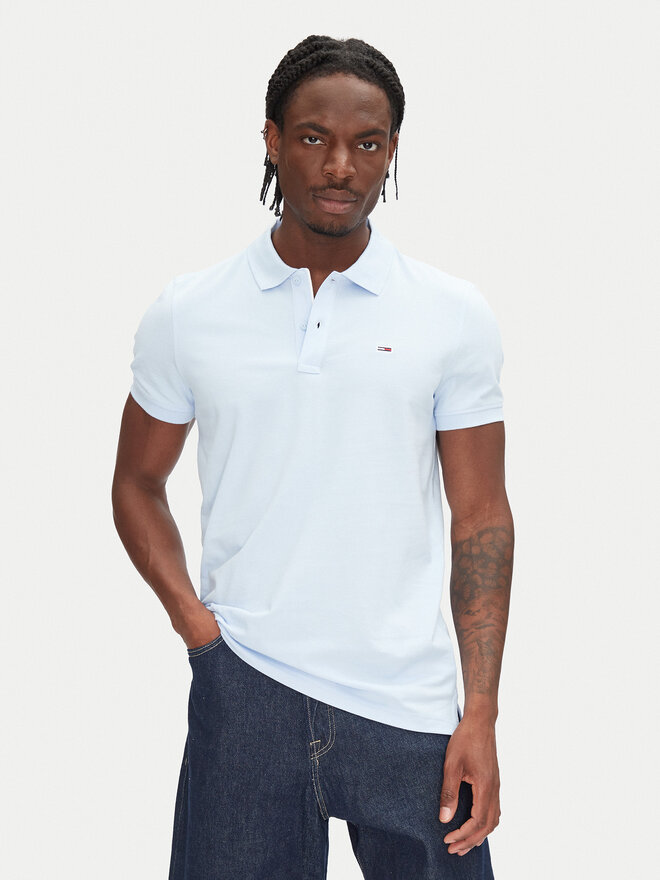 Tommy Jeans Tommy Jeans Polo marškinėliai DM0DM20676 Žydra Slim Fit