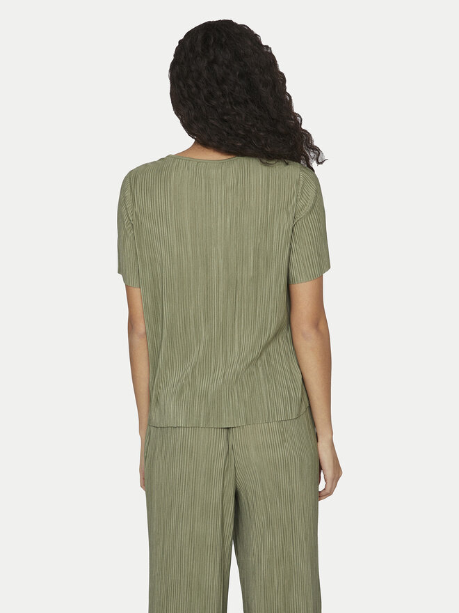 Vila Vila T-Shirt Plisa 14089481 Grün Regular Fit