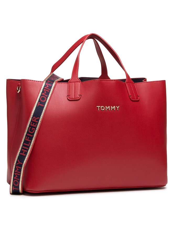 Bolso Tommy Hilfiger Iconic Tommy Satchel AW0AW08812 Rojo zapatos.es