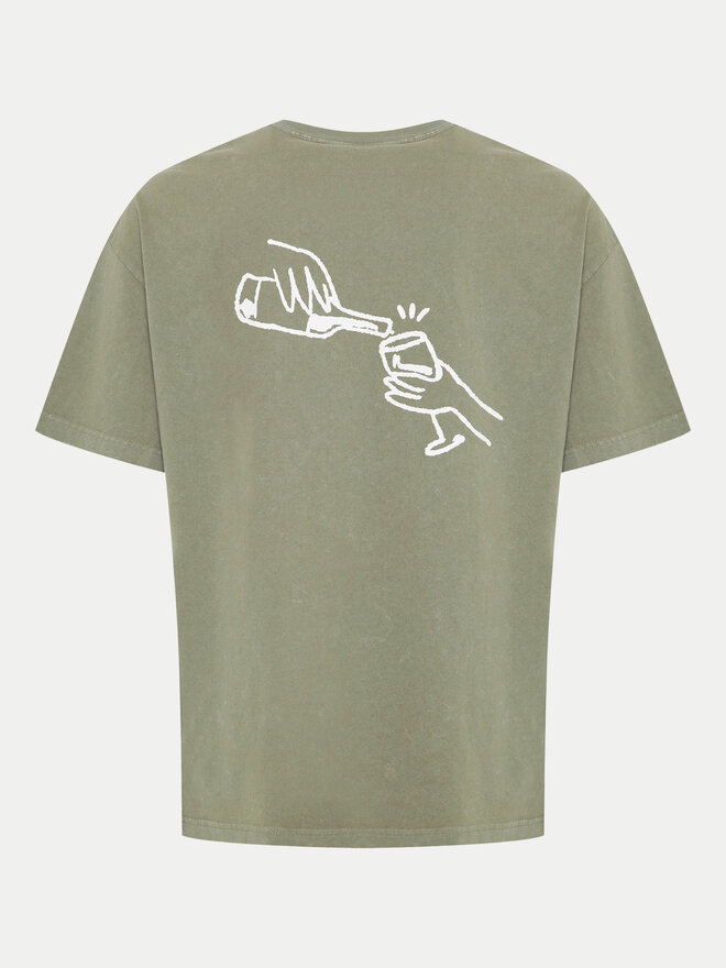 Solid Solid T-Shirt Ismail 21108240 Grün Regular Fit