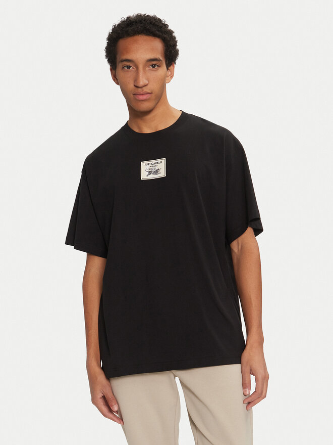 Just Cavalli Just Cavalli T-Shirt 77OAHE14 Μαύρο Regular Fit
