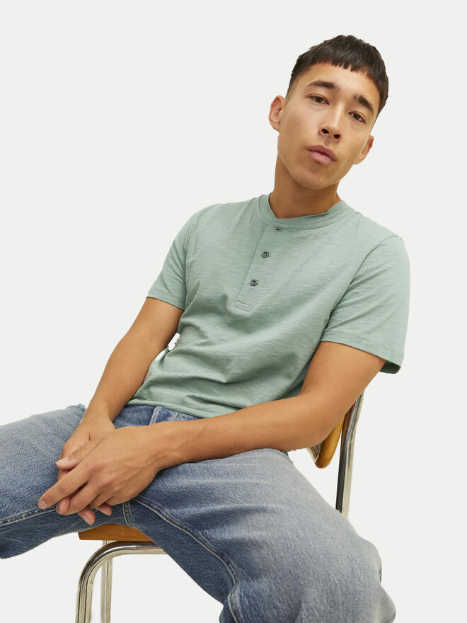 Jack&Jones Jack&Jones Marškinėliai Jprblunixs 12257965 Žalia Slim Fit