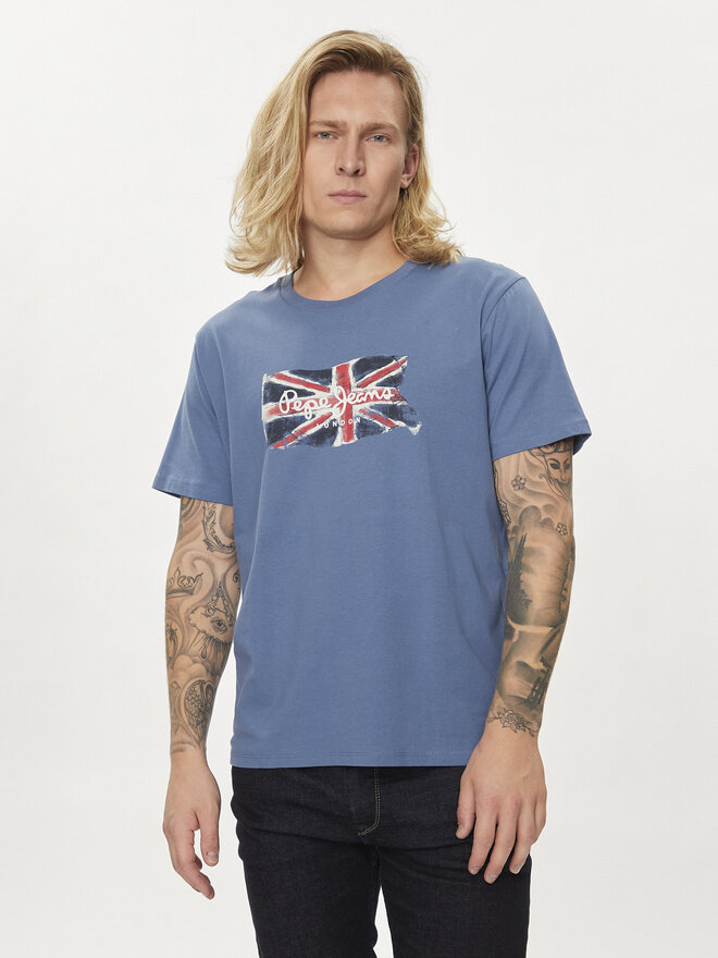 Pepe Jeans Pepe Jeans Marškinėliai Clag PM509384 Mėlyna Regular Fit