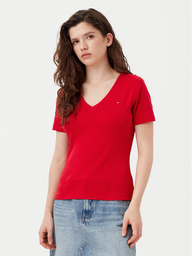 Tommy Hilfiger Tommy Hilfiger Majica New Cody WW0WW40584 Rdeča Slim Fit