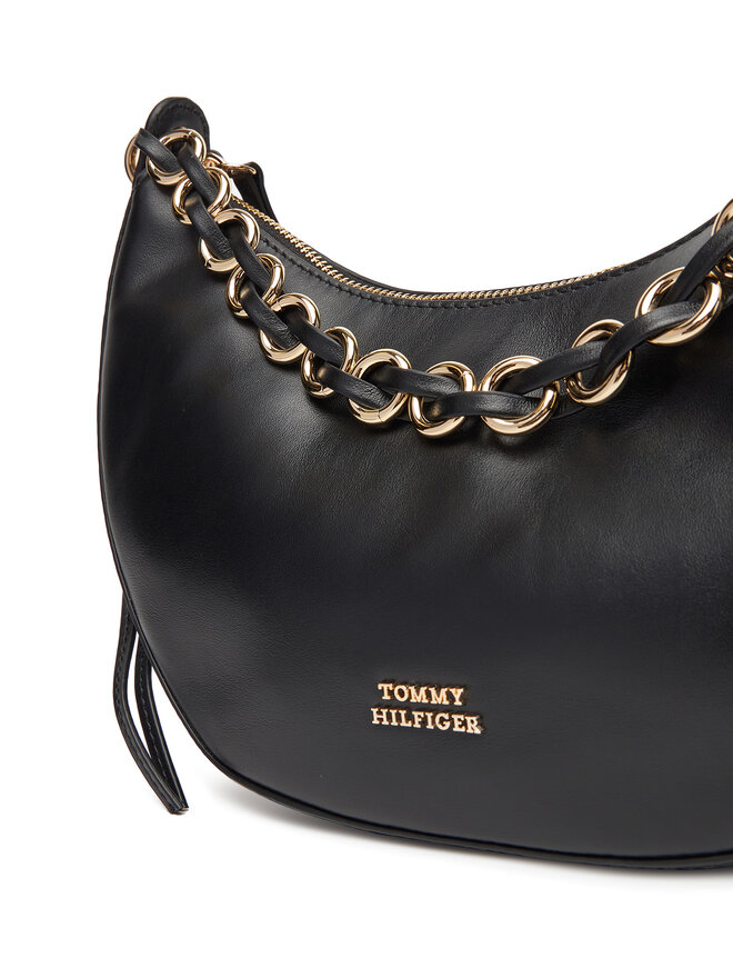 Tommy Hilfiger Τσάντα Tommy Hilfiger Moon Leather Crossover AW0AW17467 Μαύρο