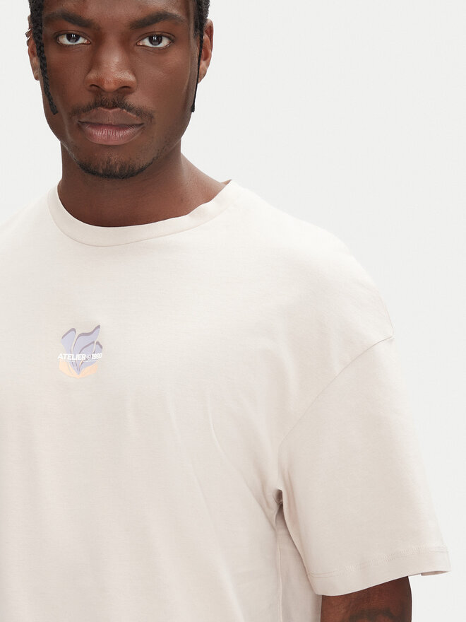 Jack&Jones Jack&Jones Marškinėliai Ames 12268471 Smėlio Relaxed Fit