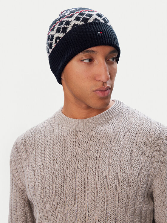 Tommy Hilfiger Czapka Tommy Hilfiger Th Flag Fairisle AM0AM14860 Granatowy