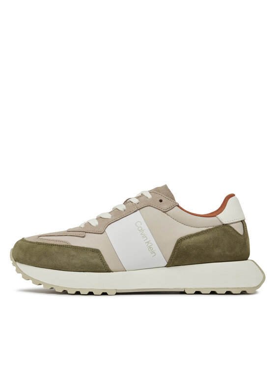 Calvin Klein Сникърси Calvin Klein Low Top Lace Up Mix HM0HM00497 Каки