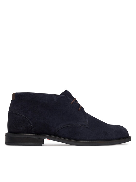 Tommy Hilfiger Trzewiki Tommy Hilfiger Corporate Dressy Suede Lace Boot FM0FM05951 Granatowy