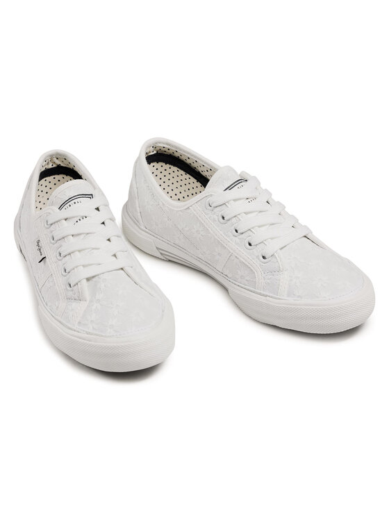 Pepe Jeans Πάνινα παπούτσια Pepe Jeans Aberlady Lace PLS31153 Λευκό