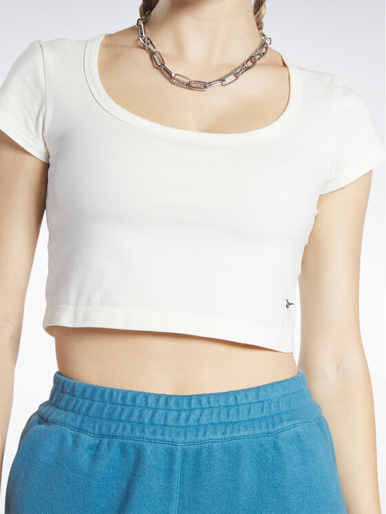 Reebok Reebok T-Shirt Reebok Classics Cropped Jersey T-Shirt HS0362 Λευκό