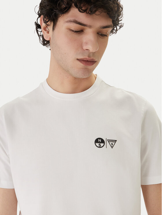 Guess Guess Camiseta GUESS x NORTH SAILS M6GI46 K3495 Blanco Regular Fit
