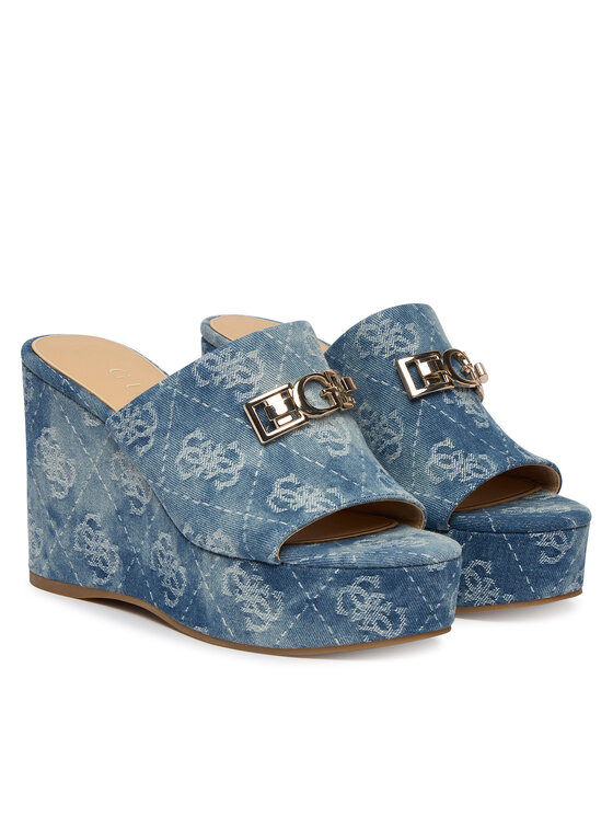 Guess Шльопанці Guess FLJEV2 DEN04 Голубий