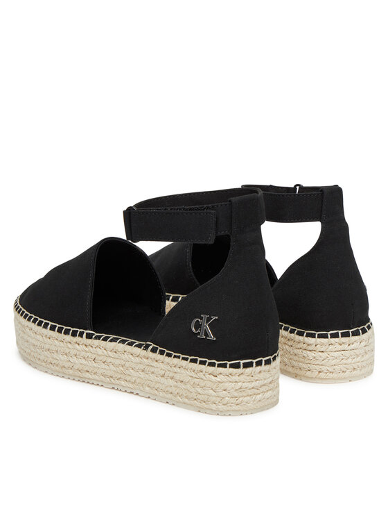 Calvin Klein Jeans Εσπαντρίγιες Calvin Klein Jeans Flatform Espadrille Sling Mg YW0YW01735 Μαύρο