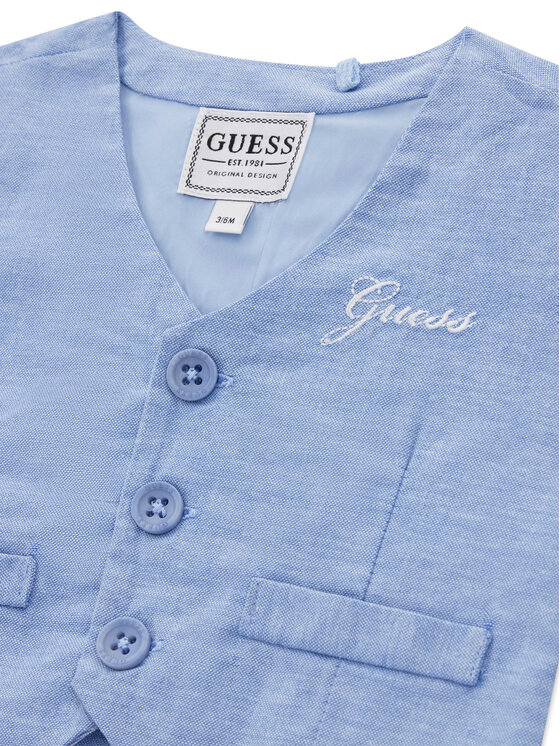 Guess Guess Набір сорочка, жилет і штани з текстилю I6RG12 WF6P0 Голубий Regular Fit