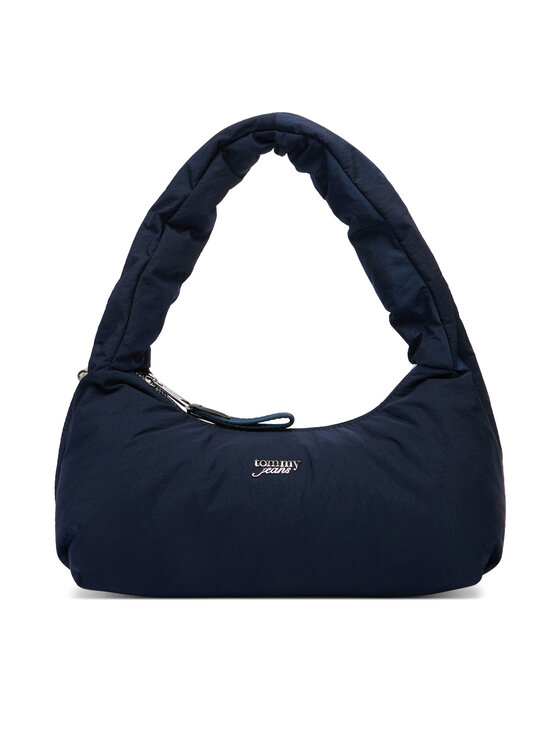 Tommy Jeans Ročna torba Tommy Jeans Metal Logo Padded Strap Shoulder Bag AW0AW18583 Mornarsko modra