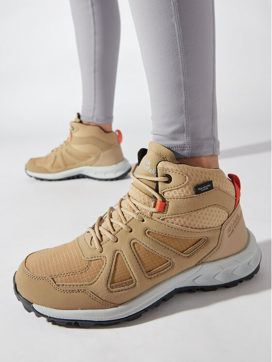 Jack Wolfskin Trekingová obuv Jack Wolfskin Woodland 2 Texapore Mid W 4051331 Béžová