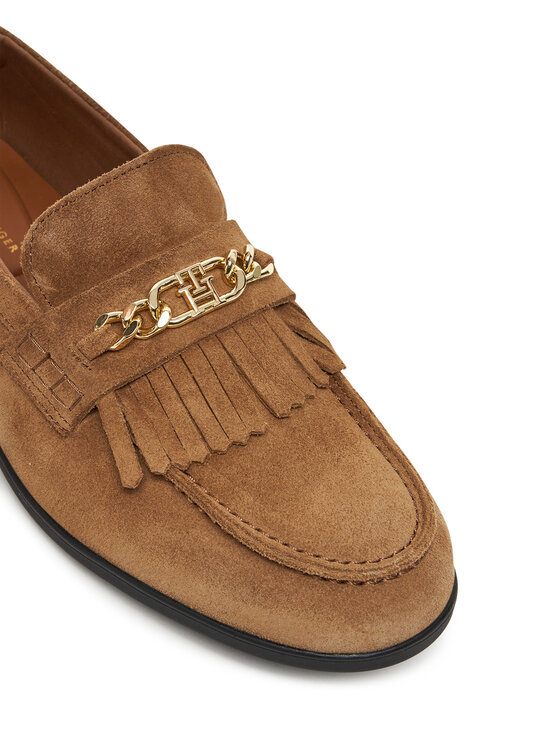 Tommy Hilfiger Loafersy Tommy Hilfiger Chain Fringe FW0FW08972 Hnědá
