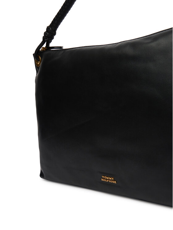 Tommy Hilfiger Geantă Tommy Hilfiger Th Statement Leather Bag AW0AW18621 Negru