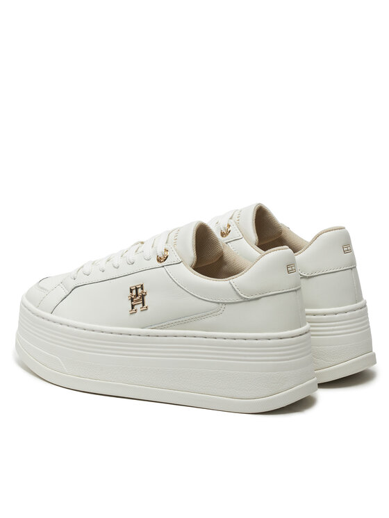 Tommy Hilfiger Zapatillas Tommy Hilfiger Th Platform Sneaker Lthr FW0FW08209 Écru
