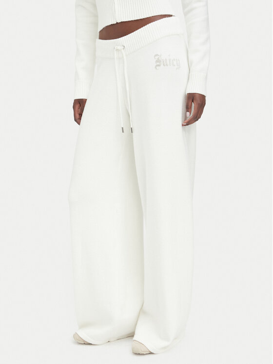 Juicy Couture Juicy Couture Pletene hlače JCWBJ226310 Krem Relaxed Fit