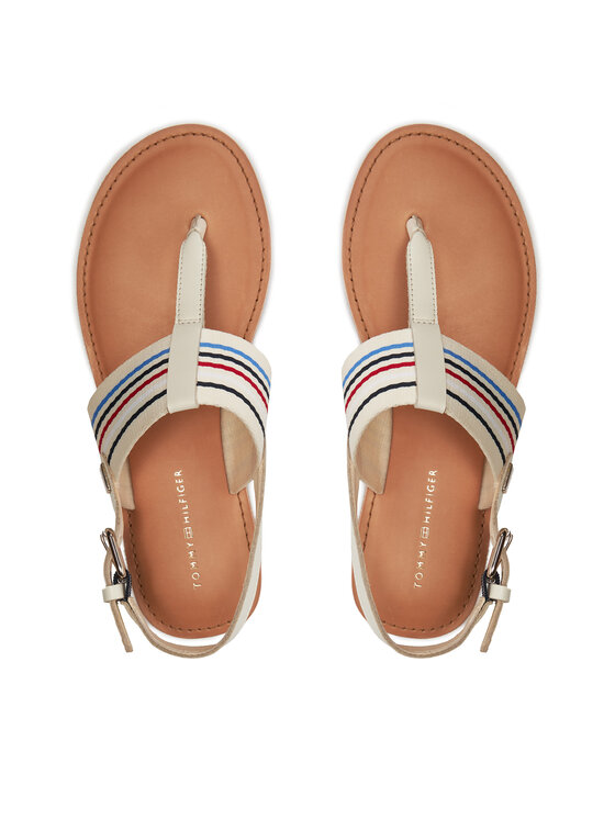 Tommy Hilfiger Σανδάλια Tommy Hilfiger Flat Sandal Stripes FW0FW07924 Μπεζ