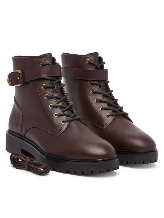LAUREN RALPH LAUREN Kotníková obuv LAUREN RALPH LAUREN Allyson Logo Bo Bte 802P12046003 Tmavě hnědá