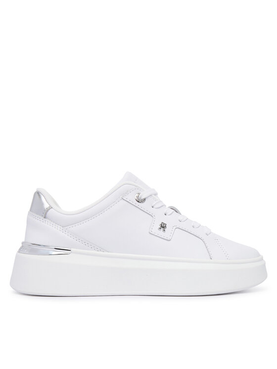 Tommy Hilfiger Laisvalaikio batai Tommy Hilfiger Th Platform Chic Sneaker FW0FW09626 Balta