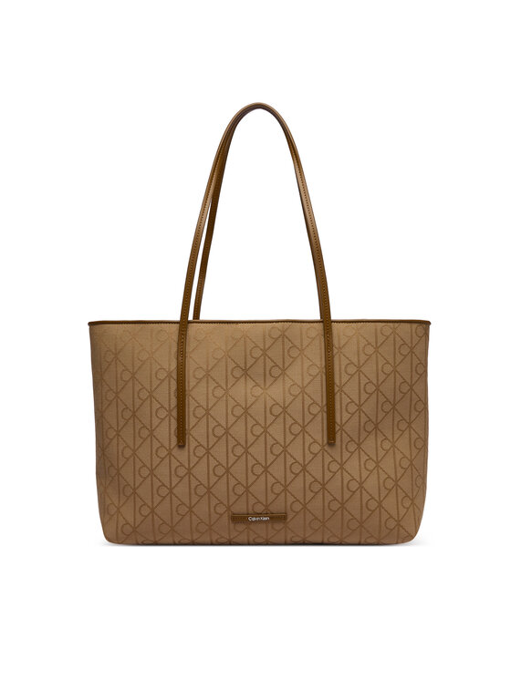 Calvin Klein Ročna torba Calvin Klein Emblem Aop Jacquard LV04F3750G Khaki