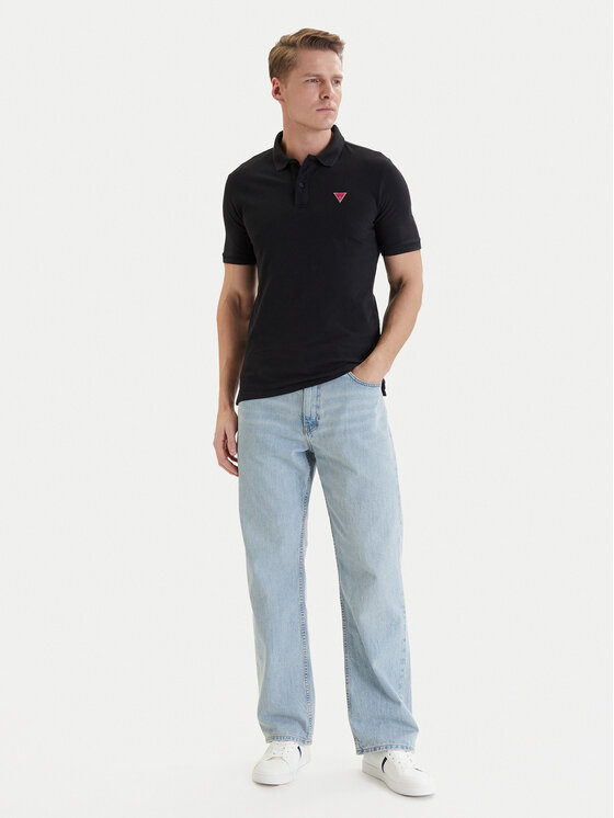 Guess Guess Поло F6GP03 K9WF1 Чорний Slim Fit