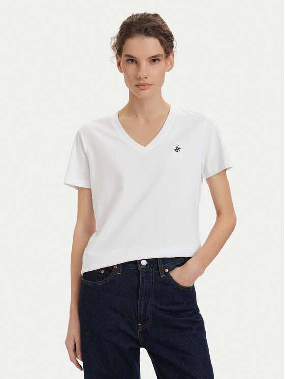 Beverly Hills Polo Club Beverly Hills Polo Club Camiseta P-SS26W-TS516518 Blanco Regular Fit