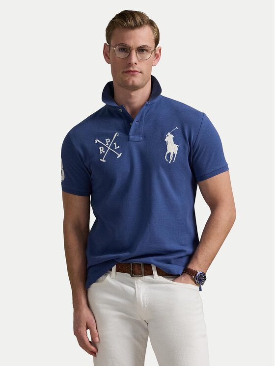 Polo Ralph Lauren Polo Ralph Lauren Polo marškinėliai 710978082003 Tamsiai mėlyna Custom Slim Fit