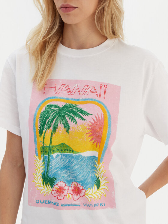 Roxy Roxy Camiseta ERJZT05899 Blanco Regular Fit