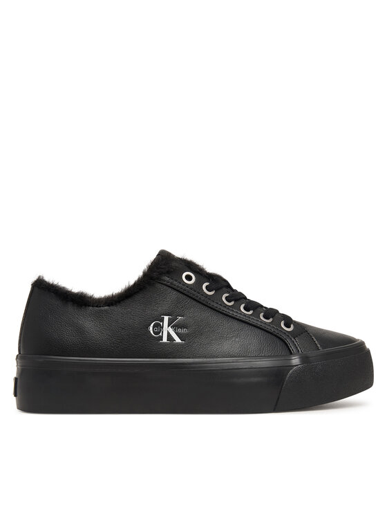 Calvin Klein Sneakersy Calvin Klein Vulc Flatf Laceup Lth Fur HW0HW03235 Czarny